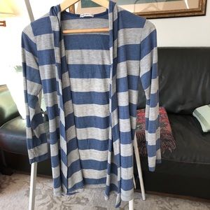 Allen Allen Long Sleeve Hooded Open Cardigan